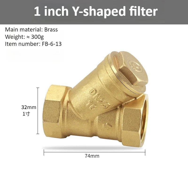 Brass Y-Strainer Filter BSP Thread DN8–DN50 | Water Filter Valve