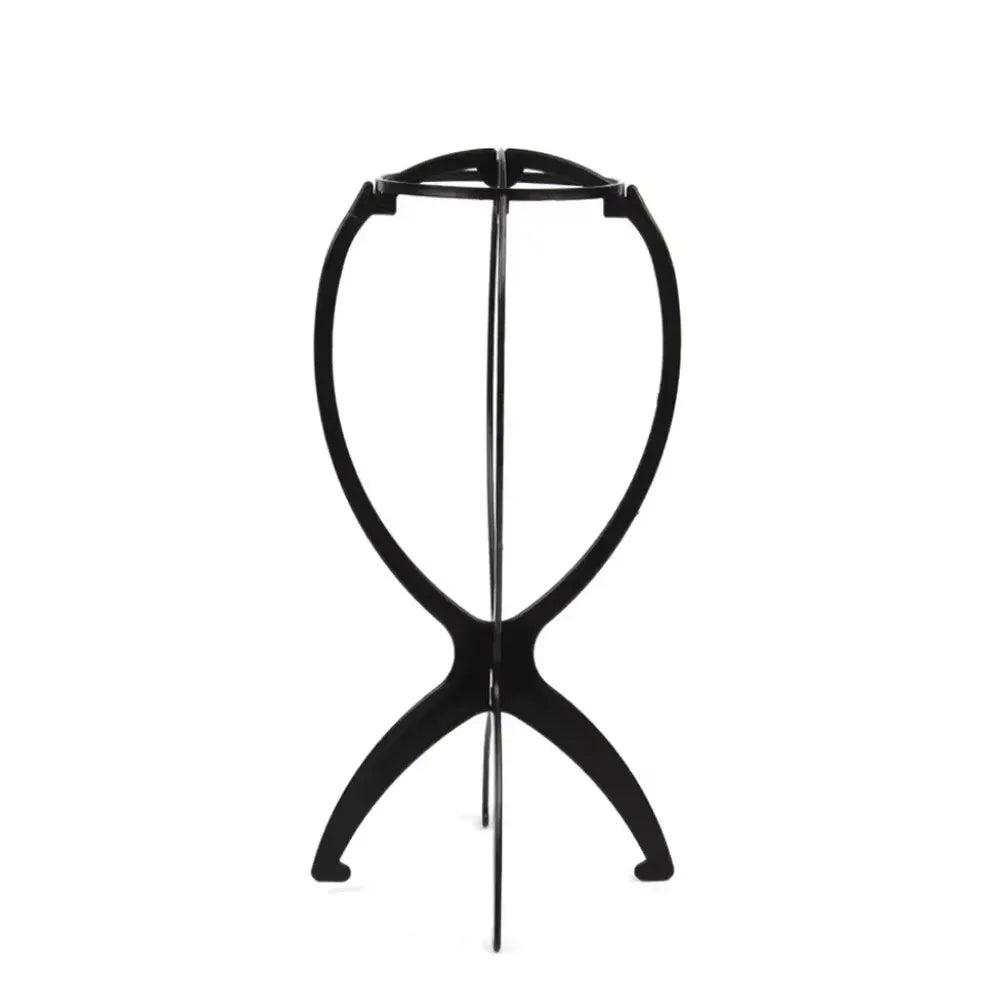 Black Folding Wig Stand – Adjustable Portable Display Holder