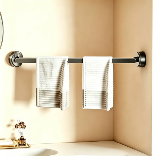 No-Drill Suction Cup Towel Bar & Hook Rack | Bathroom Kitchen Suction Towel Rack Peaceful Pleasures Health and Wellness