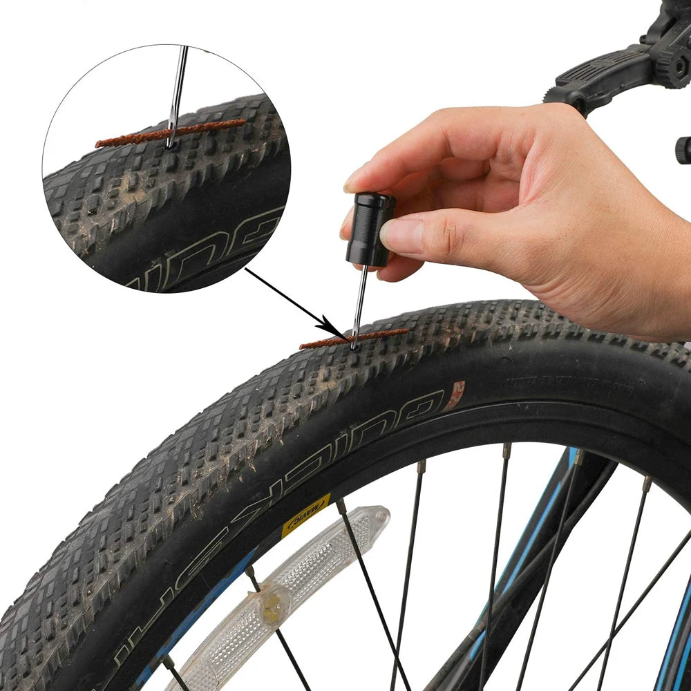 Car Tire Repair Tool Kit Rubber Strip Tubeless Tyre Puncture Studding Plug Universal Patch Set With Rubber Strips Bike Tool Peaceful Pleasures Health and Wellness