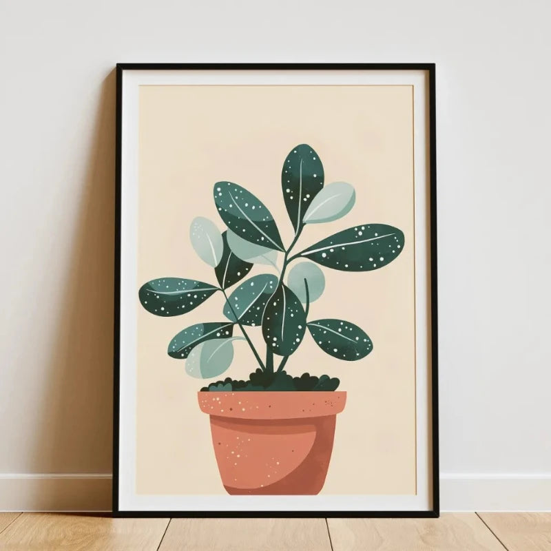 Minimalist Bamboo Tropical Leaf Botanical Canvas Wall Art Print