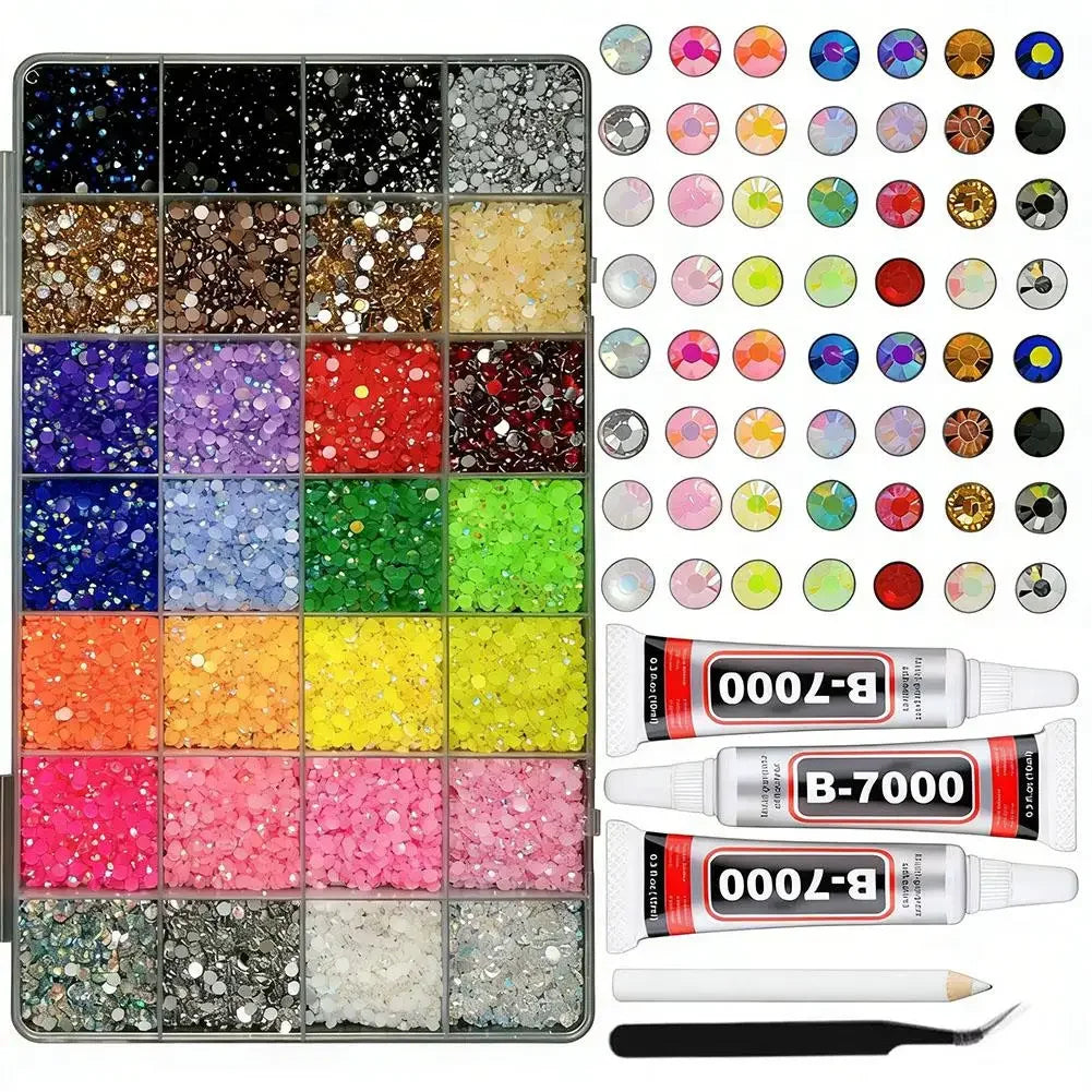 Nail Rhinestones Kit – 3D Charms for Nails & Crafts Peaceful Pleasures Health and Wellness E-28 grid kit