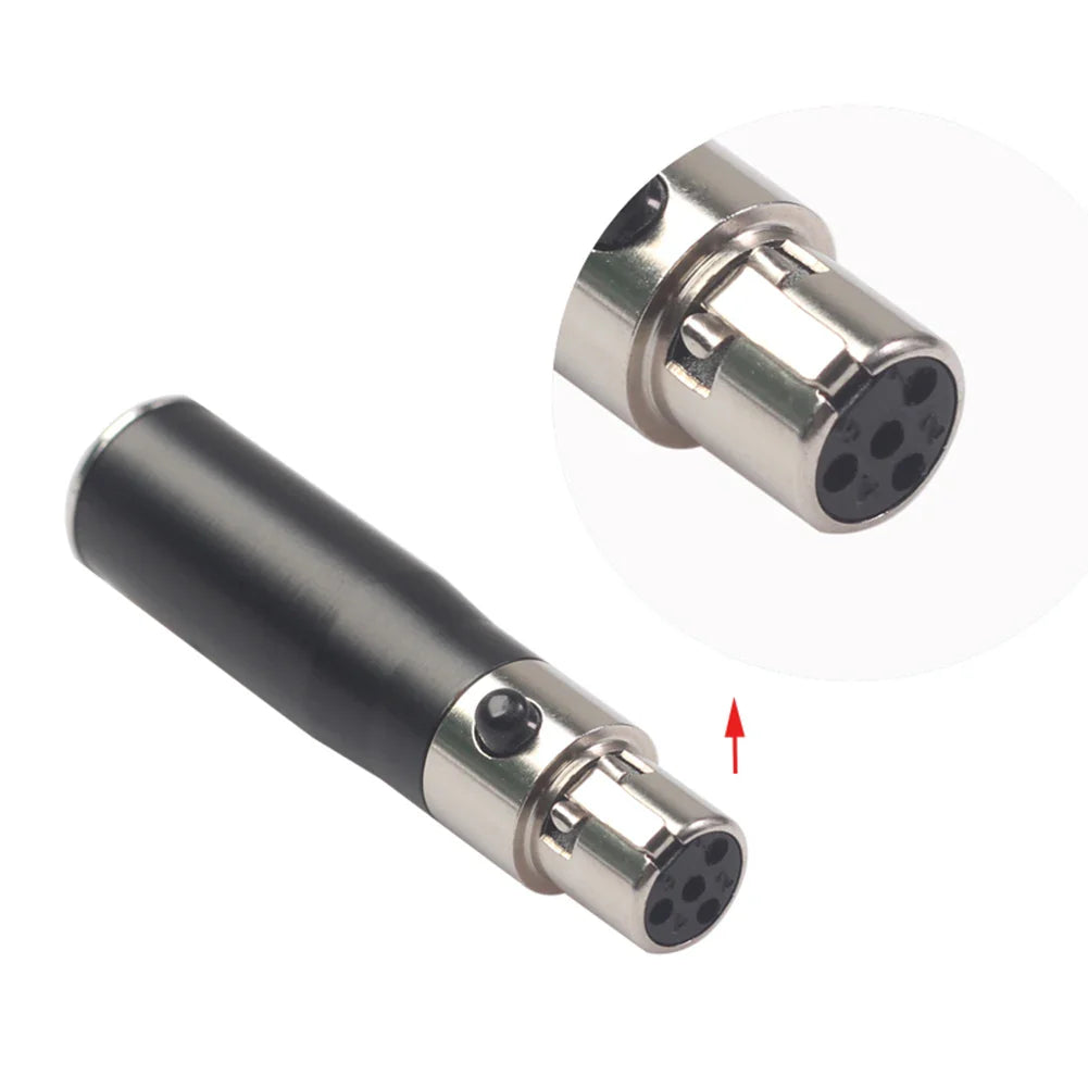 Mini XLR 3-Pin Male to 4-Pin Female Audio Adapter | Black