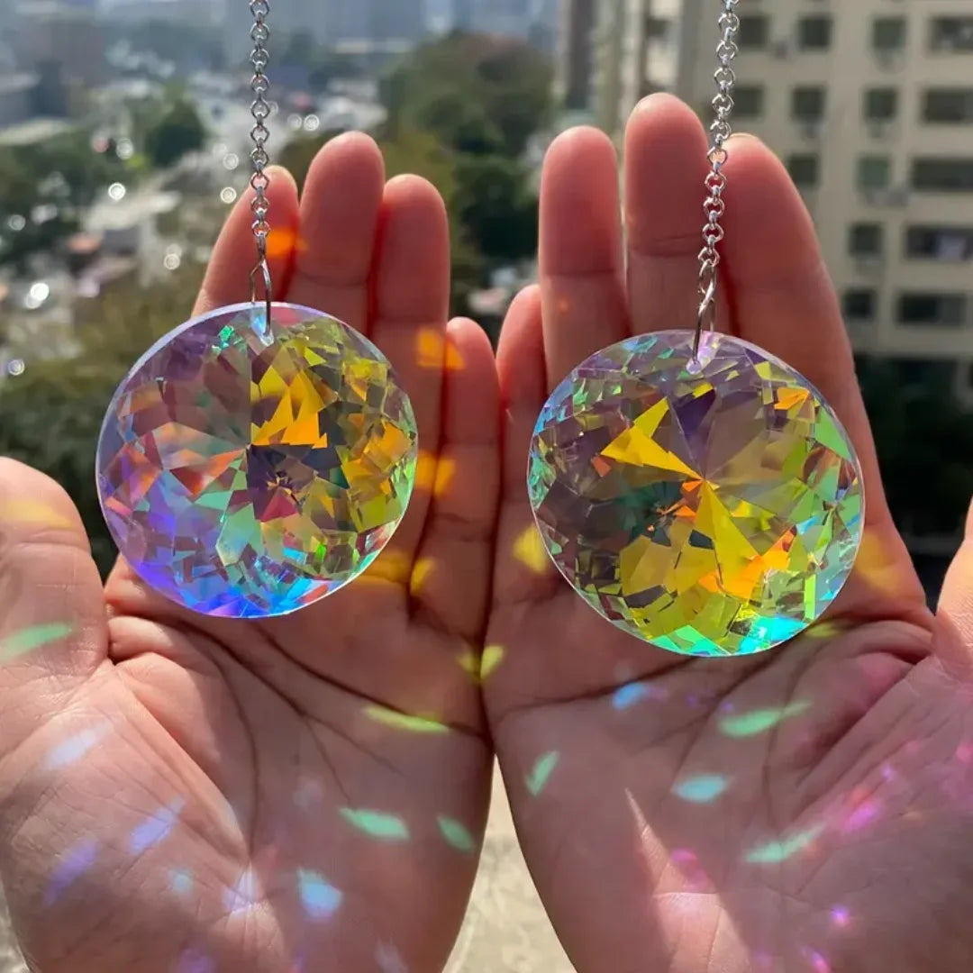 Round Crystal Glass Sun Catchers – Rainbow Maker, Set of 2