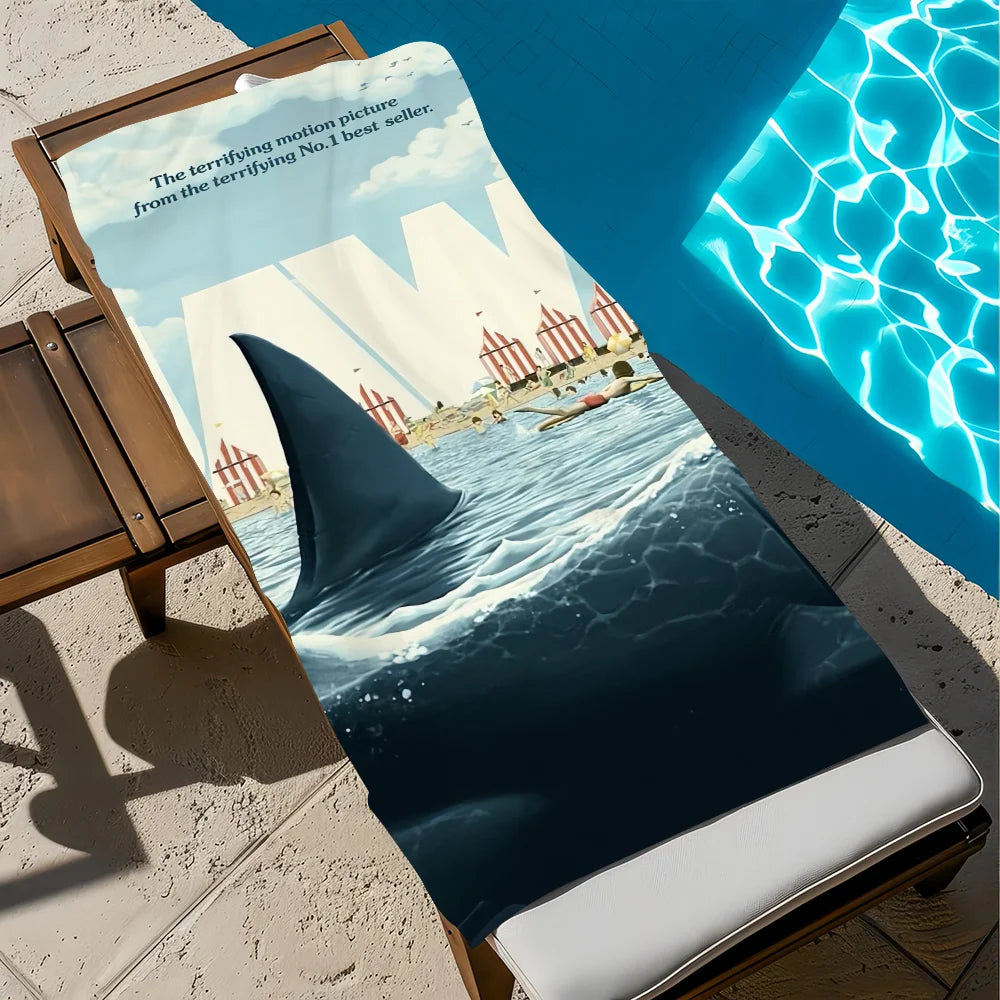 Jaws Movie Beach Towel – Quick Dry Soft Pool Towel | 11 Sizes Beach Towel Peaceful Pleasures Health and Wellness z3 STJ90x180CM