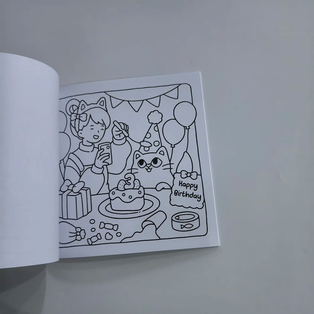 CAT MOM Coloring Book Adults Featuring Cute Cozy Daily Activities