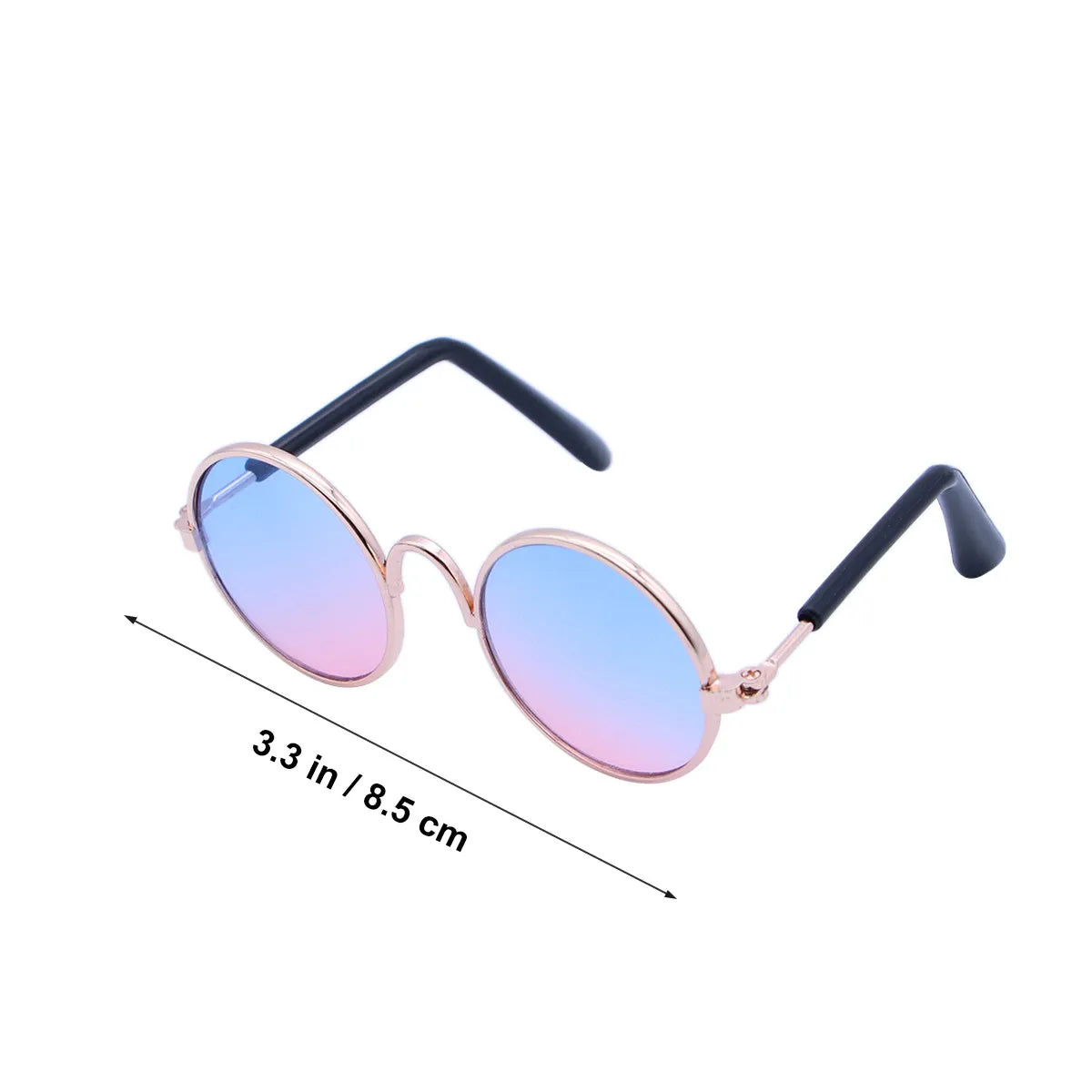 Dog Sunglasses Small Pet Sunglasses for Cats Metal Frame Trendy Uv Protective Spring Hinge Comfort Fit Photo Shoot Accessory Peaceful Pleasures Health and Wellness