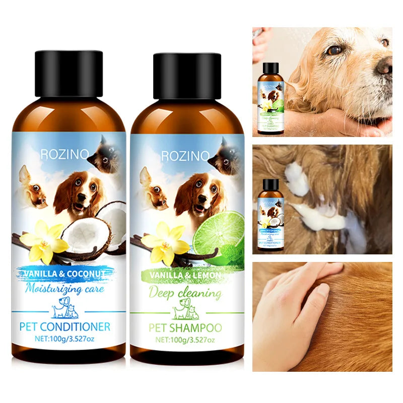 Pet Shampoo & Conditioner Combo – Chemical-Free for Cats & Dogs