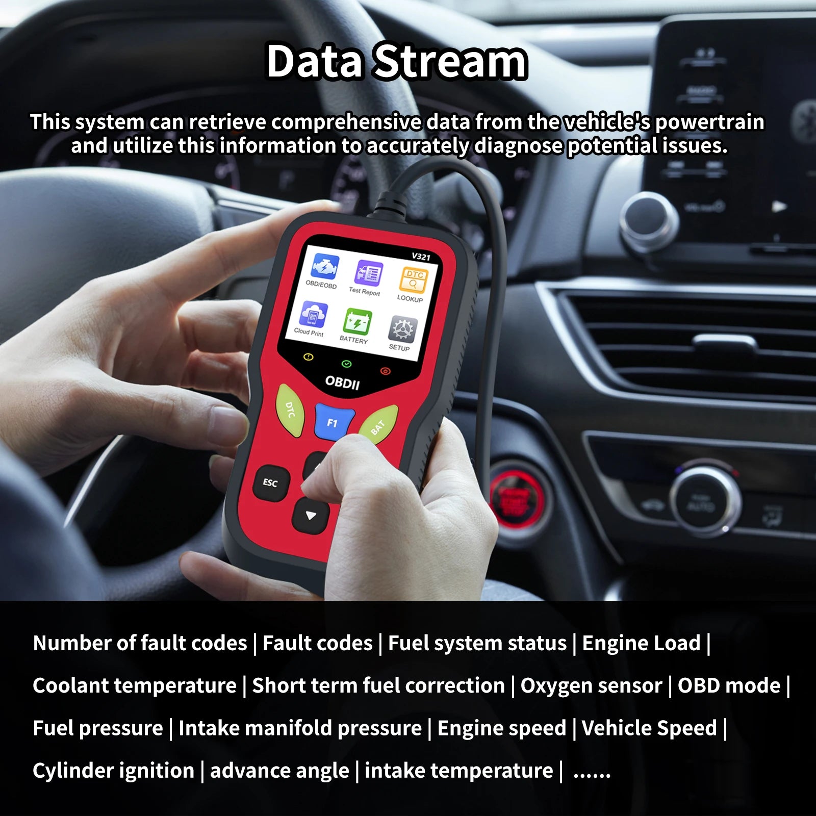 V321 Obd2 Car Diagnostic Tool, Professional Auto Code Reader, Fast Clear Check Engine Light, Real Time Data Stream & Vehicle Sta Peaceful Pleasures Health and Wellness