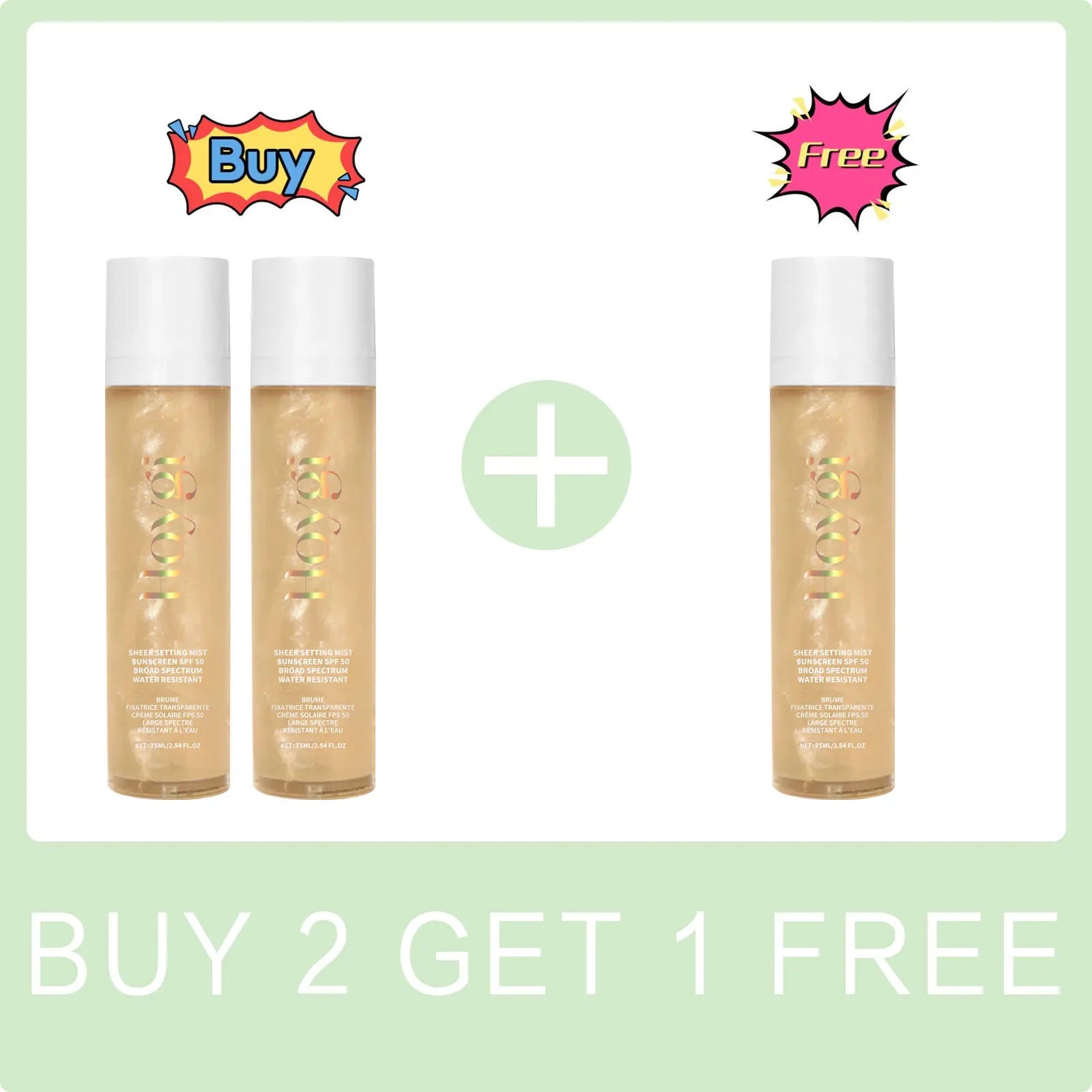 Spf 50+ Setting Sprays for Makeup Waterproof Lasting Oil Control Natural Refreshing Anti UV Sunscreen Finishing Mist Cosmetics Peaceful Pleasures Health and Wellness Buy 2 Get 1 Free