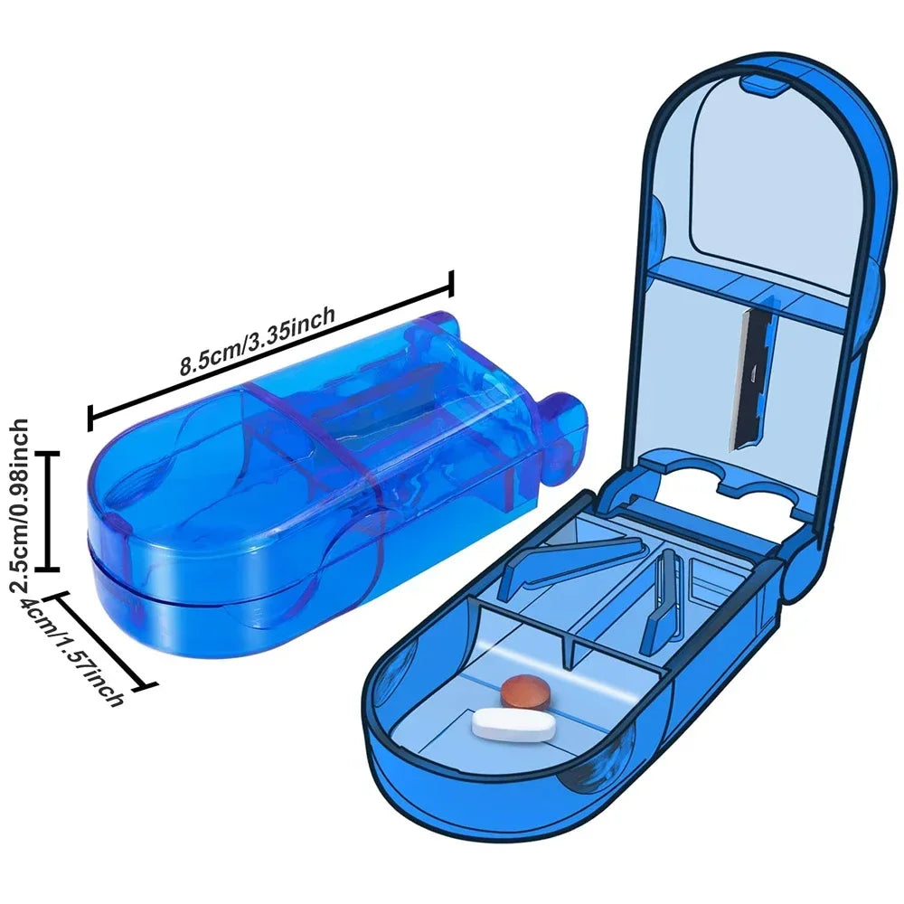 New Pill Cutter, Professional Pill Splitter for Cutting Small Pills or Large Pills in Half, Doubles As A Pill Box for Tiny Pills Peaceful Pleasures Health and Wellness