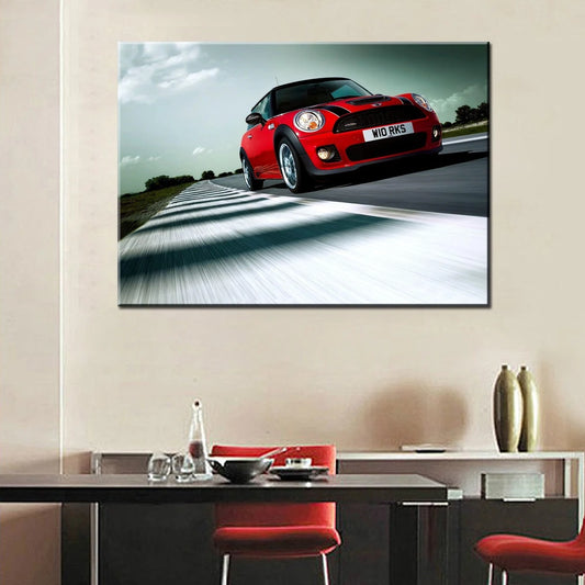 Mini Cooper Canvas Wall Art – Car Poster Print for Bedroom Canvas Wall Art Peaceful Pleasures Health and Wellness