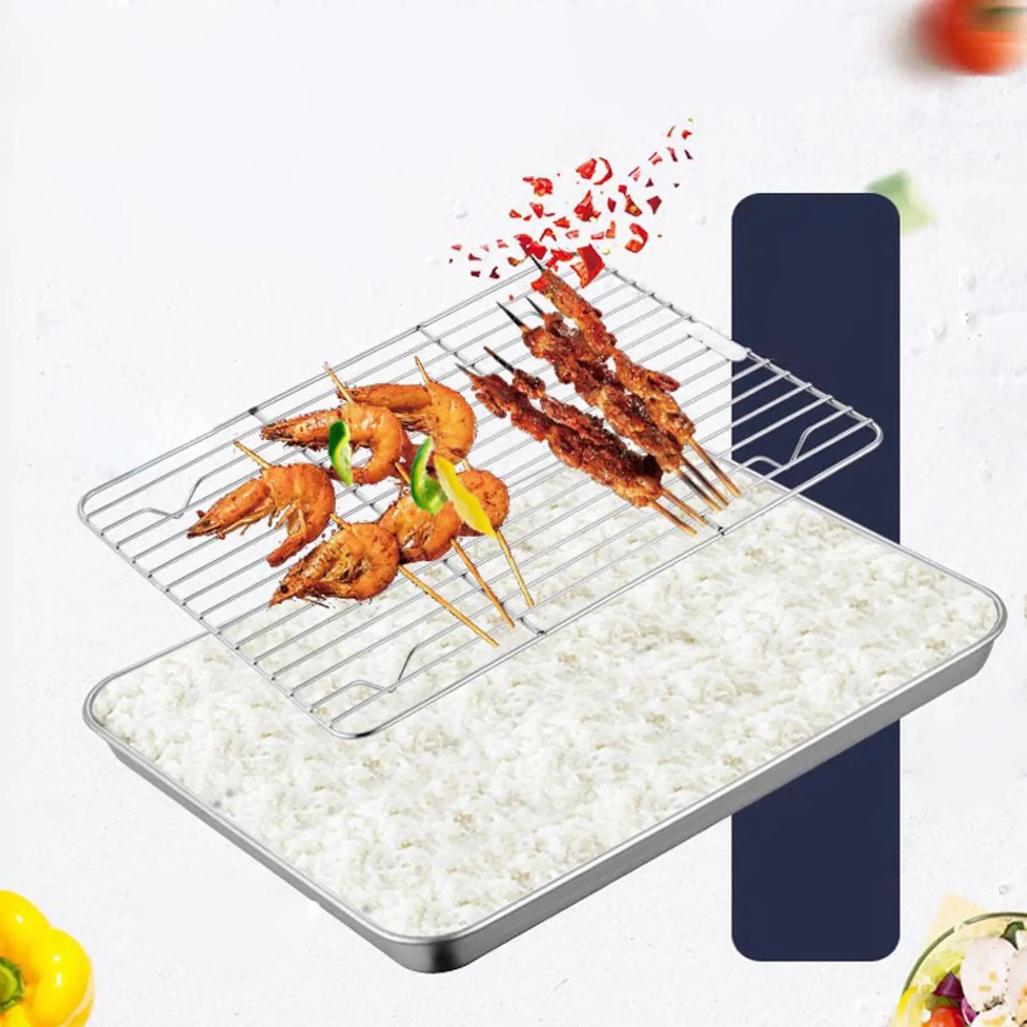 Non-Stick Stainless Steel Baking Sheet Pan & Cooling Rack Set