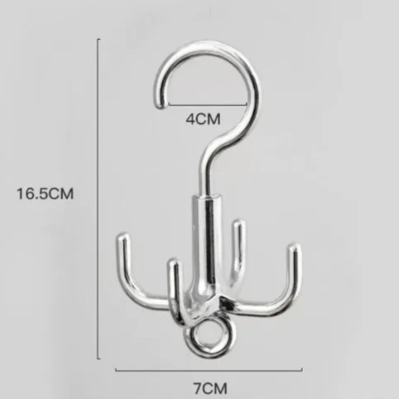 1/2 Pcs Four-claw Rotatable Hook Wardrobe Hanging Bag Belt Scarf Hat Storage Artifact Multifunctional Hanging Rack Storage Rack Peaceful Pleasures Health and Wellness