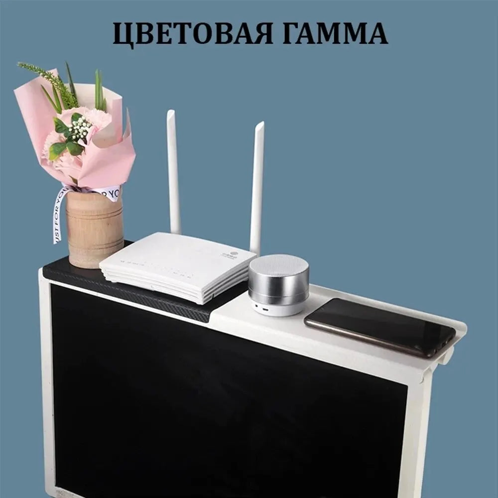 1PC Hot Selling Computer and TV Screen Storage Rack Wireless Router Set-top Box Rack No Perforated Storage Bracket Divine Tool Peaceful Pleasures Health and Wellness