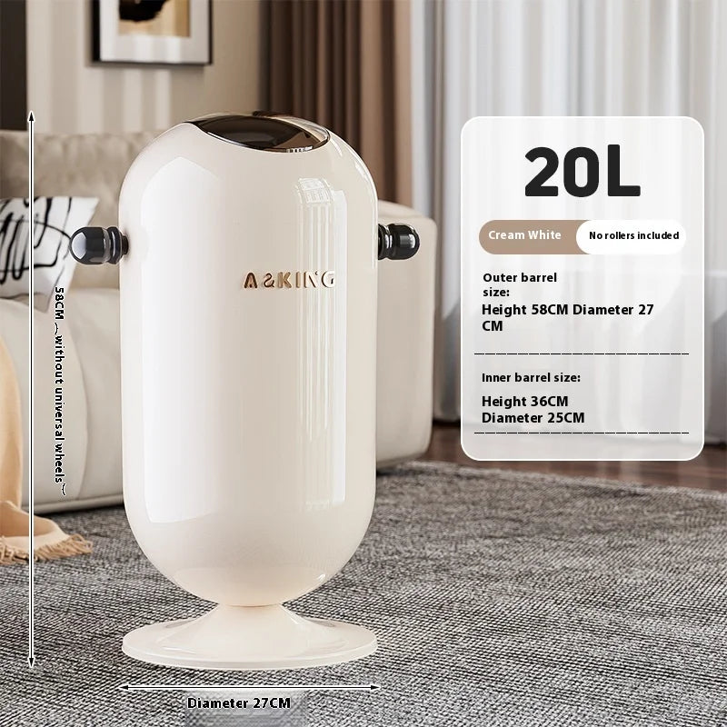 Touch-Free Stainless Steel Trash Can | Large Floating Lid Bin