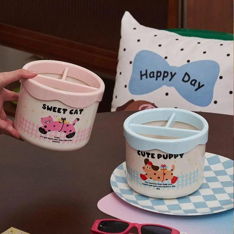 Cute Cartoon Makeup Brush Holder & Desktop Organizer