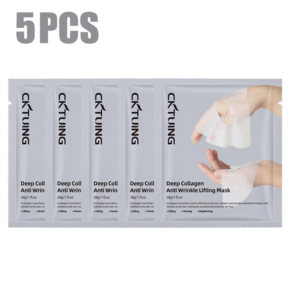 5PCS Collagen Face Masks Deep Hydrating Moisturizing Brightening Firming Skin Facial Masks Split Sheet Mask Korean Skin Care Peaceful Pleasures Health and Wellness 5pcs