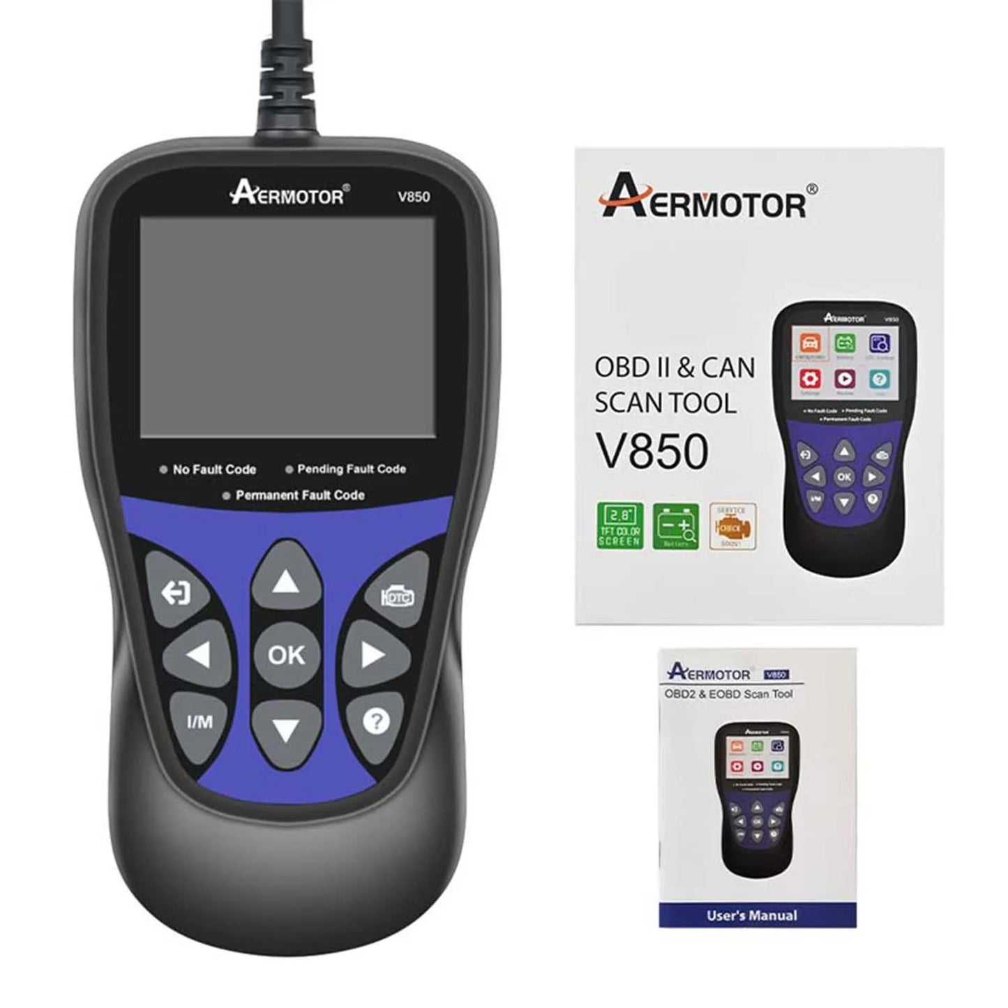Aermotor V850 OBD2 Car Diagnostic Scanner & Code Reader