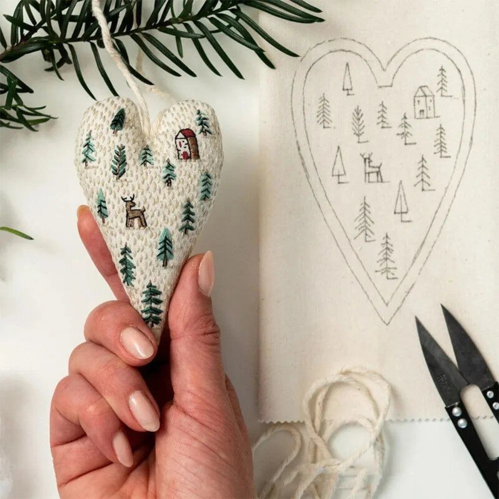 Christmas Heart Cross Stitch Embroidery Kit | Needle & Thread