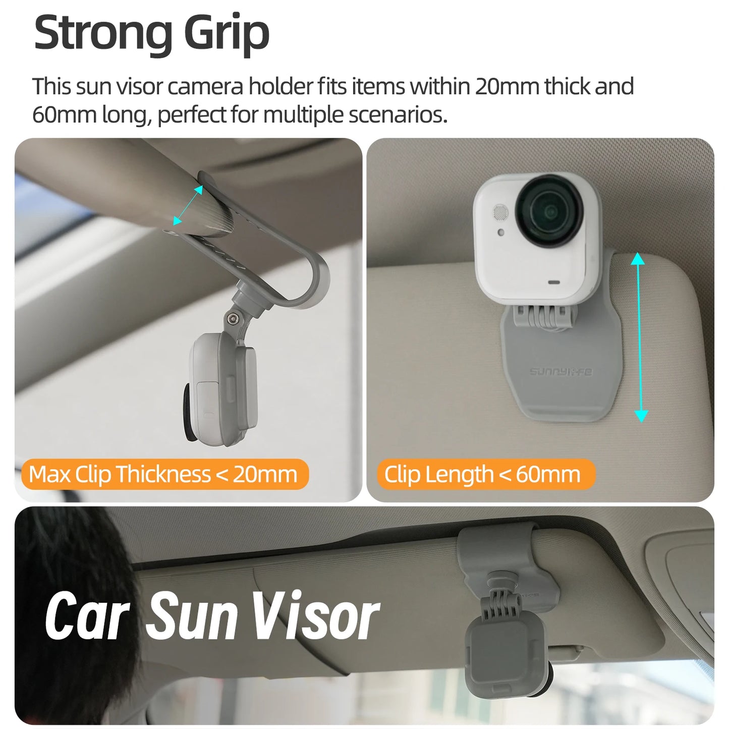 360° High-Strength Magnetic Mount For Insta360 GO Ultra Sun Visor Clip Adjust The Shooting Angle As You Please Peaceful Pleasures Health and Wellness