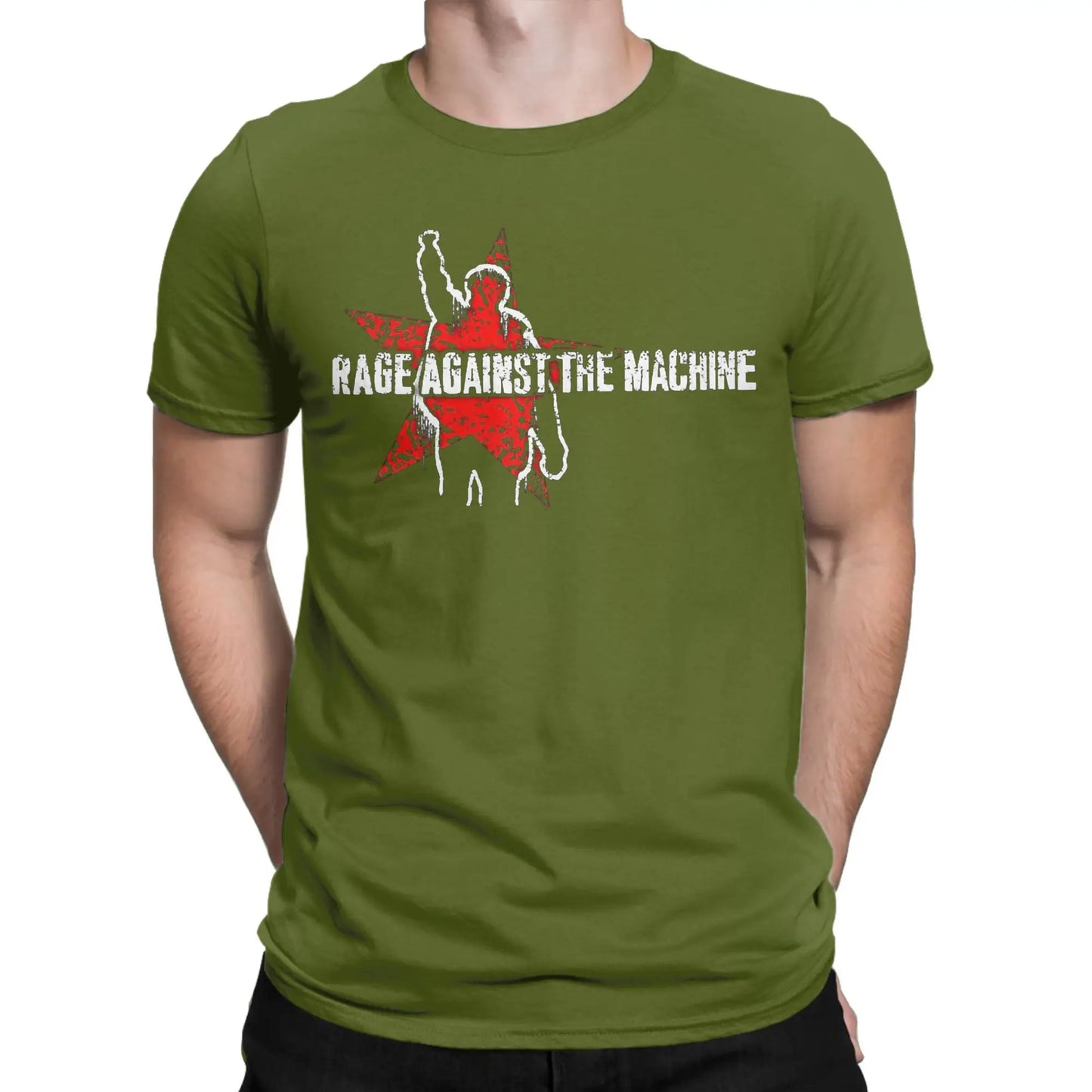 Rages Against The Machines T-Shirt Men The Belle of the Ball Leisure Pure Cotton Tee Shirt O Neck Short Sleeve Plus Size Tops Peaceful Pleasures Health and Wellness army green S