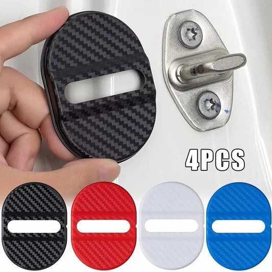 4Pcs Carbon Fiber Door Lock Covers | Peel & Stick Car Protectors Door Lock Cover Set Oasis Select