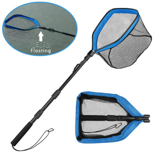 Fishing Net Fish Floating Landing Nets with Foldable Telescopic Pole Handle&Nylon Mesh for Saltwater Freshwater Catch&Release Peaceful Pleasures Health and Wellness