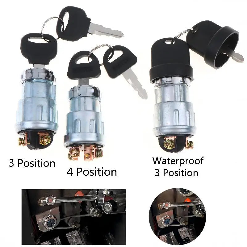 3/4 Position Motorcycle Ignition Switch Waterproof Lock Kit with Key Anti Rust Durable Starter for Electric Bike Scooter Peaceful Pleasures Health and Wellness
