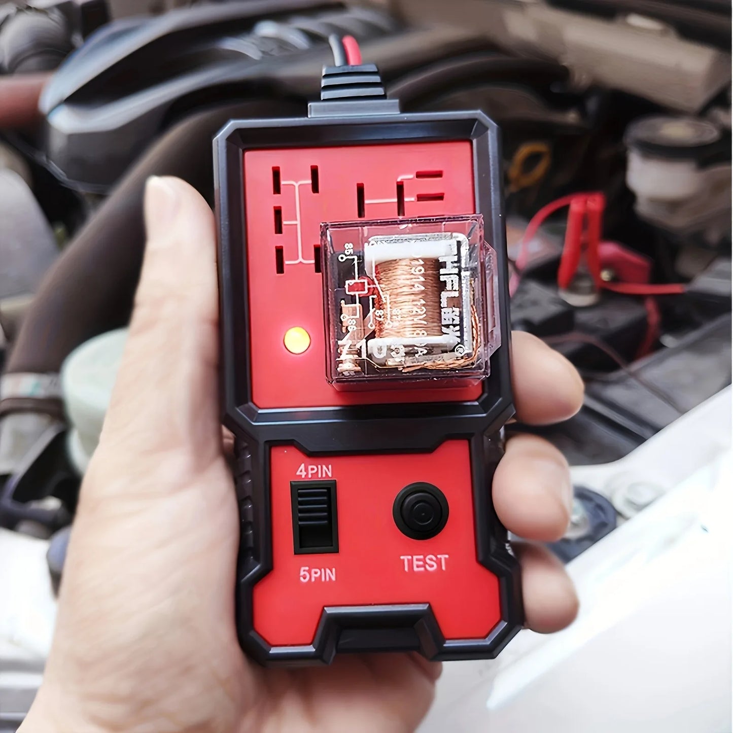 Portable 12V Automotive Relay Tester with Battery Clips Peaceful Pleasures Health and Wellness
