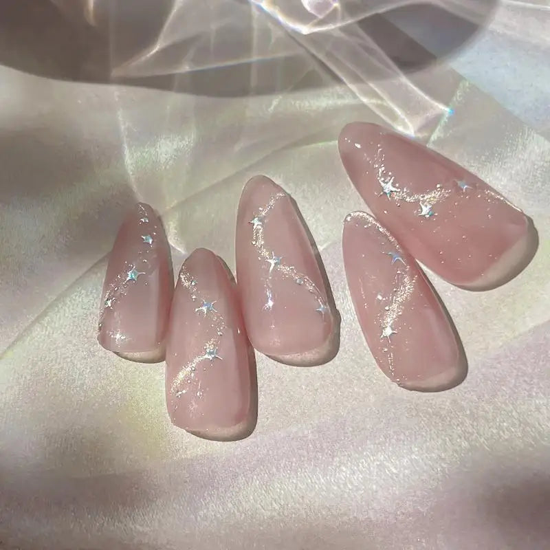 Gold Silver Holographic Star Nail Stickers – DIY Nail Art