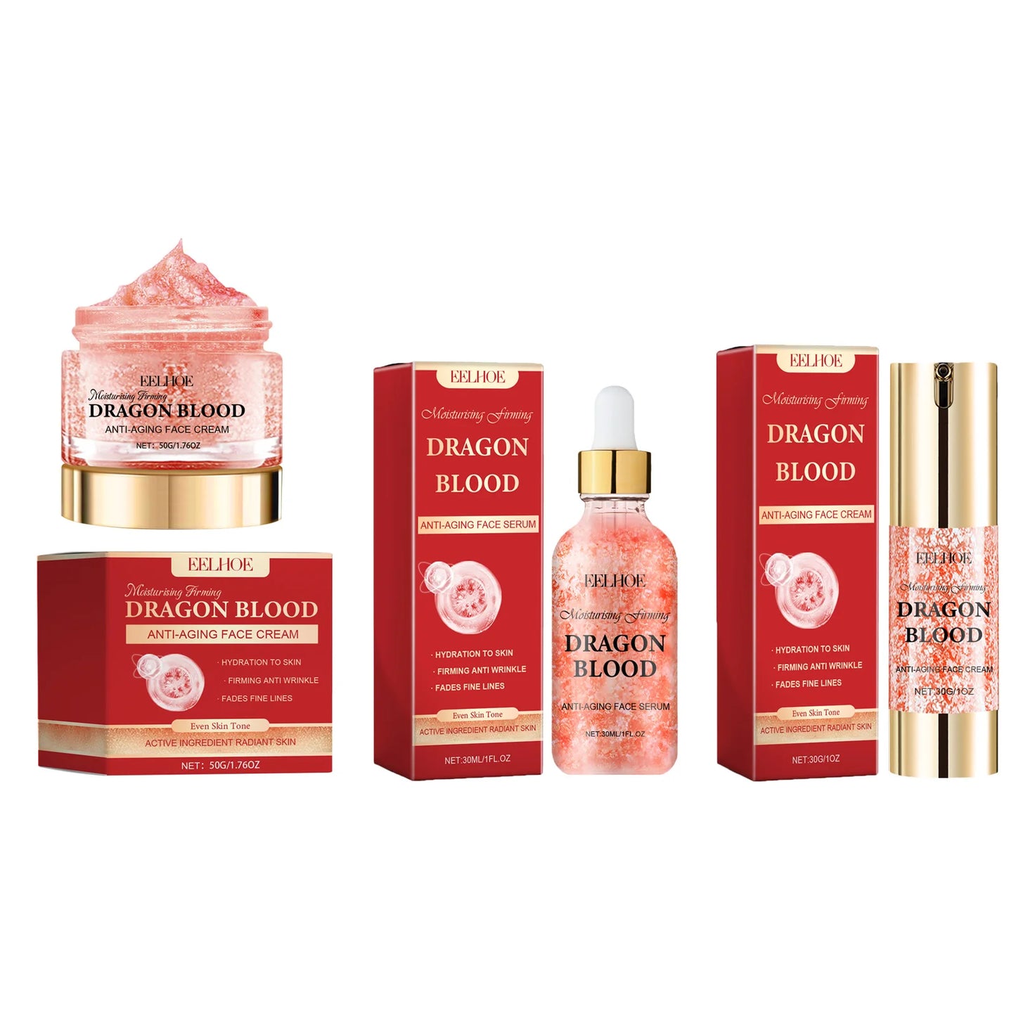 Dragon's Blood Anti-Aging Skincare Set – Serum & Creams Peaceful Pleasures Health and Wellness 3 IN 1