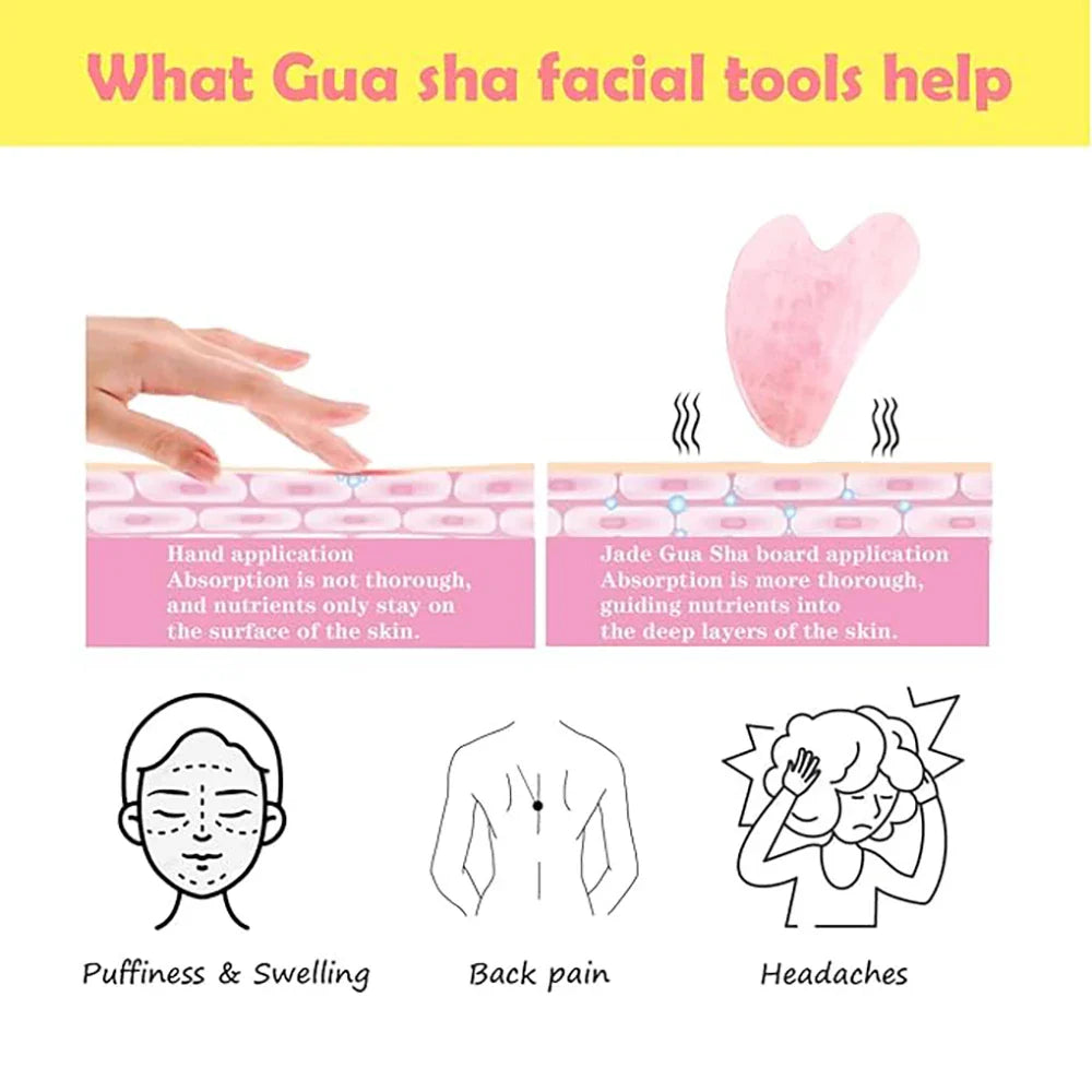Facial Massage Roller & Gua Sha Scraping Tool Set – 2 Pcs