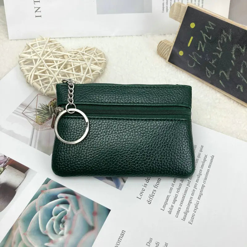 Women PU Leather Coin Wallet Portable Comfortable Coin Purse with Loop Gift for Birthday Christmas Day Peaceful Pleasures Health and Wellness