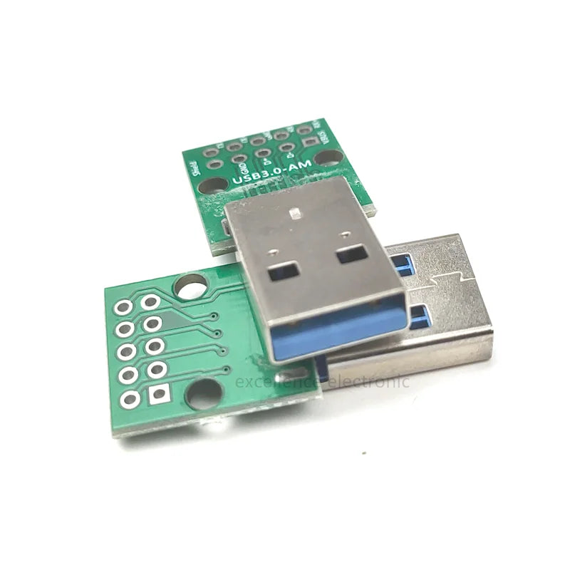 5PCS USB 3.0 Male Adapter Board DIY 2.54 Inline Soldered 9-pin Male Interface 3.0 High-speed Transmission Peaceful Pleasures Health and Wellness Default Title