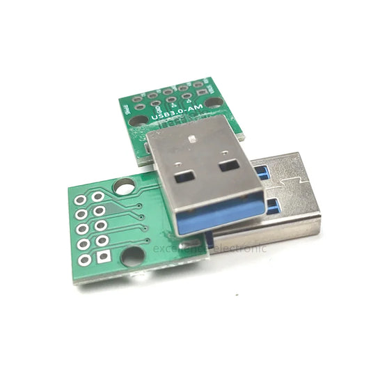 5PCS USB 3.0 Male Adapter Board DIY 2.54 Inline Soldered 9-pin Male Interface 3.0 High-speed Transmission Peaceful Pleasures Health and Wellness Default Title