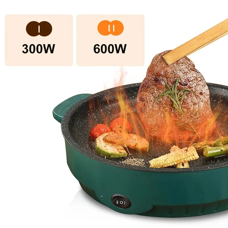 Electric MultiCooker Electric Frying Pan 220V Househould Barbecue Fried Steak Fish Omelette Frying Pan Non-stick Cooking Machine Peaceful Pleasures Health and Wellness