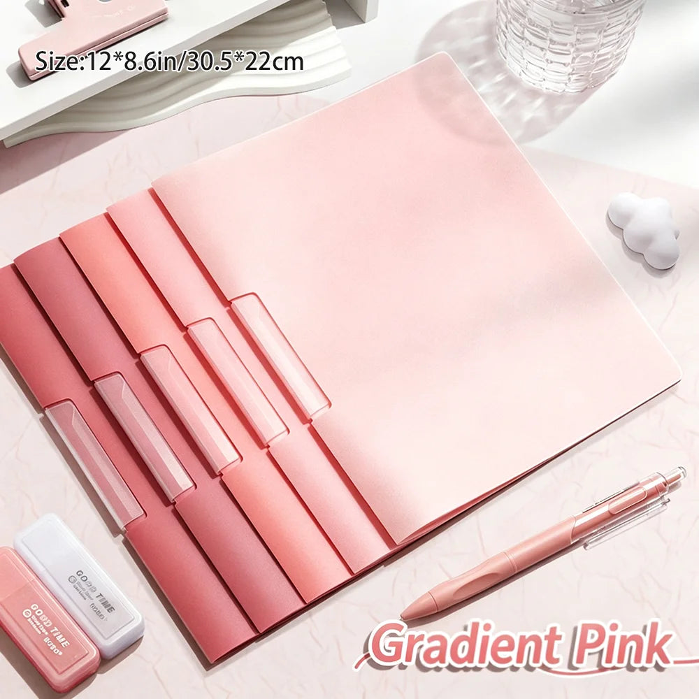 5 Rotating Pull Rod Clip A4 Transparent Insert Folder Side Opening