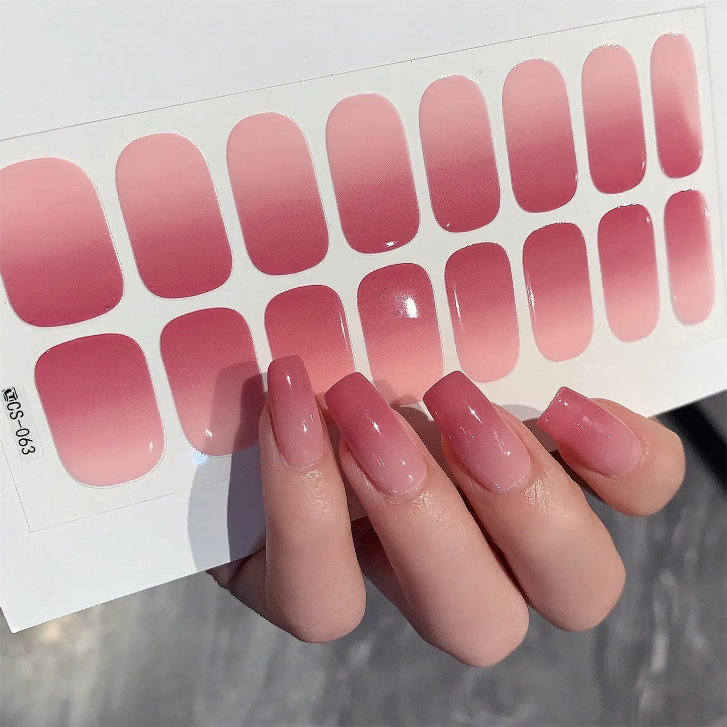Semi-Cured Gel Nail Wraps – Gradient Multi-Color Stickers
