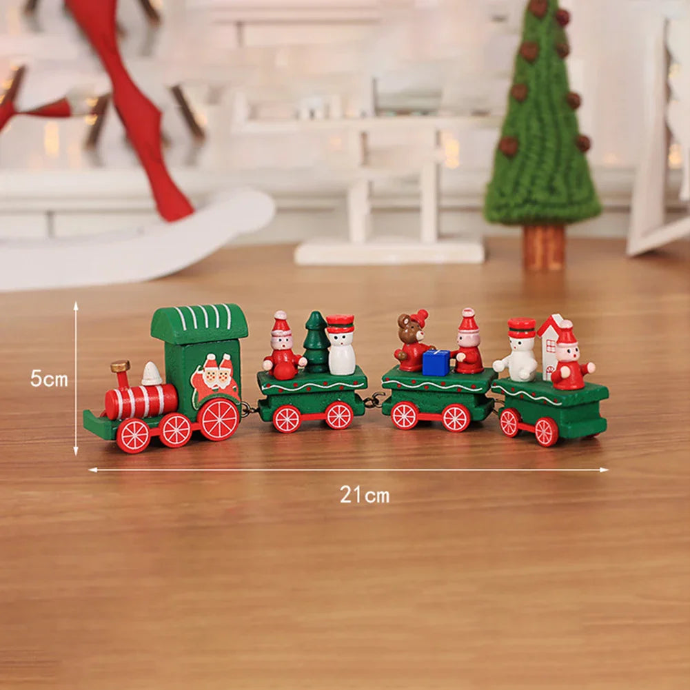 Mini Wooden Christmas Train Decoration – Festive Holiday Decor