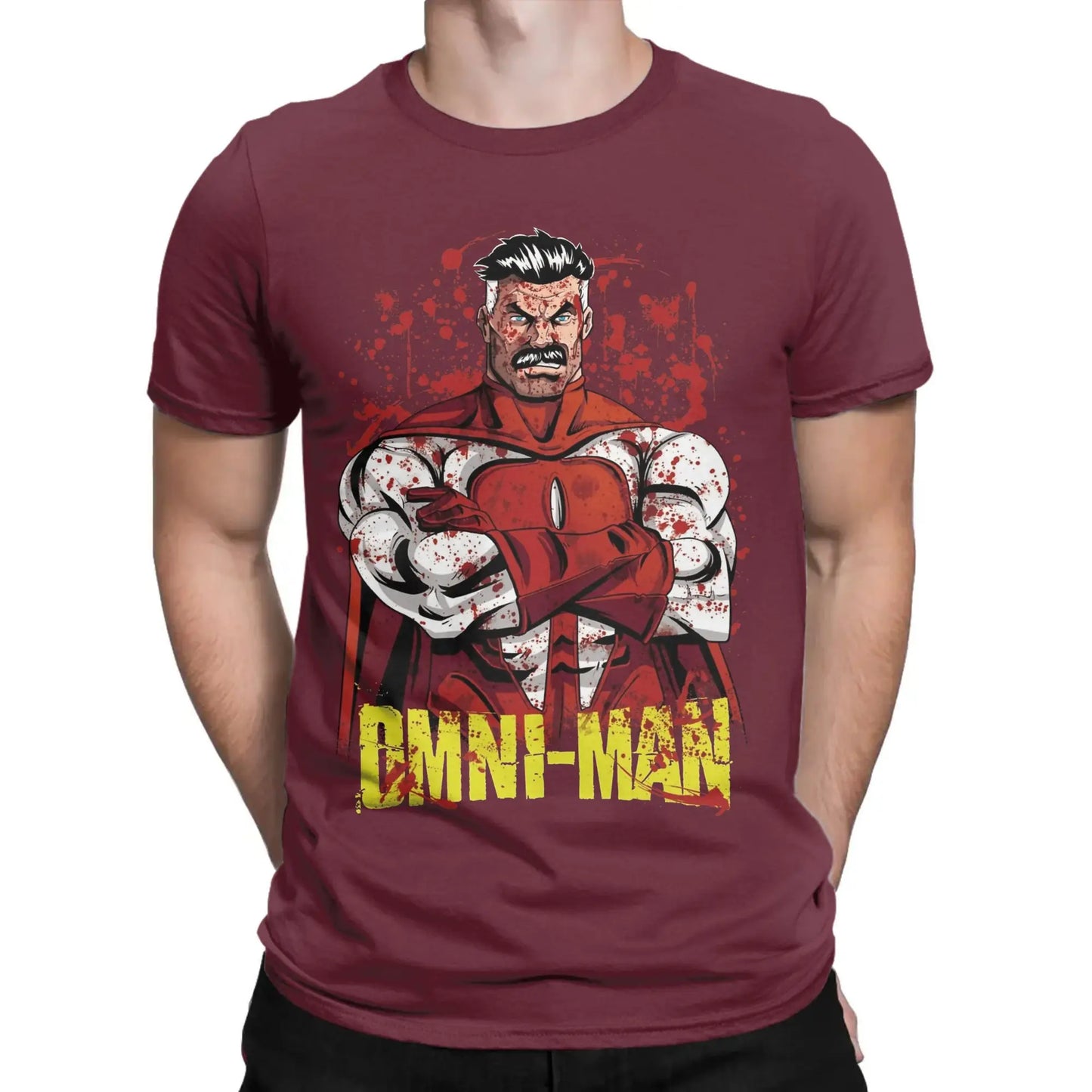 Oversized T-Shirt Summer Invincible Hip Hop T Shirts Omni Ma 100% Cotton Tshirt for Man Y2K Funny Design Short Sleeve Clothes Peaceful Pleasures Health and Wellness Burgundy 4XL