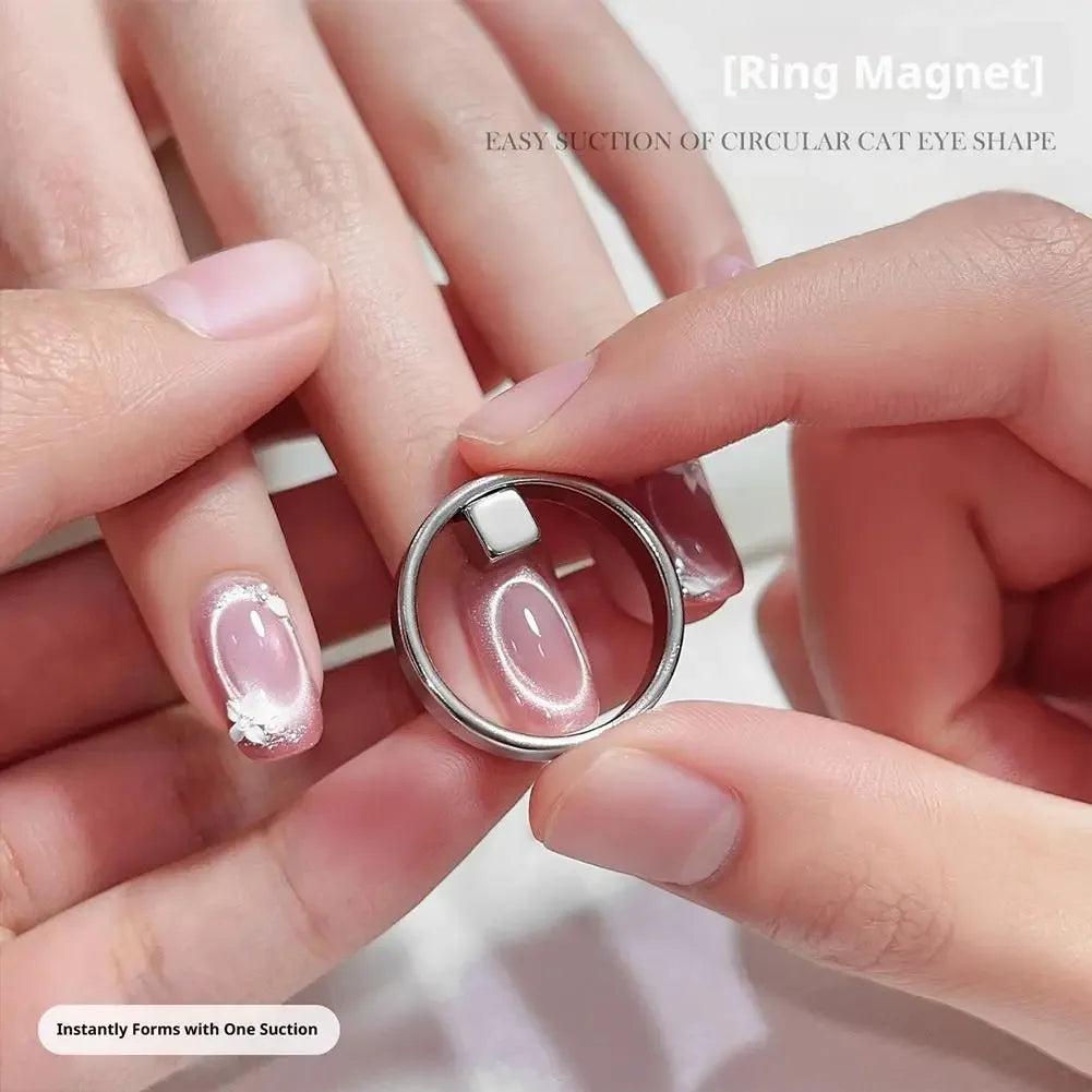 Hollow Black Hole Cat Eye Magnet Ring DIY Cat Eye Nail Art Effect Strong Magnetic Tool for Magnetic Gel Polish Manicure Tools Peaceful Pleasures Health and Wellness