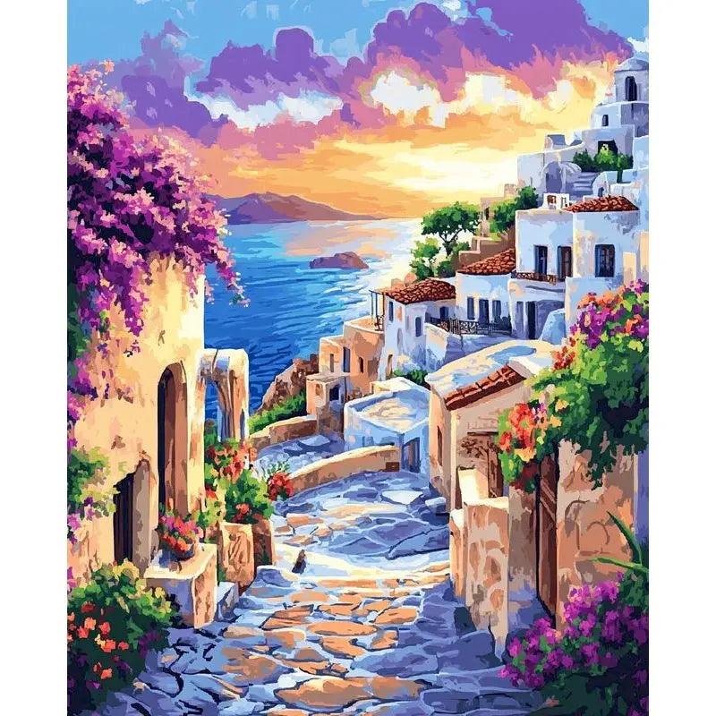 Paint by Numbers Kit – Town Landscape 60×75cm Canvas Art