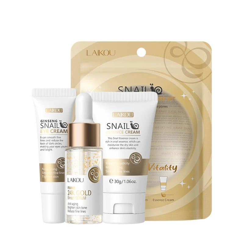 LAIKOU 24K Gold Vitamin C Sakura Skin Care Set – 3pcs