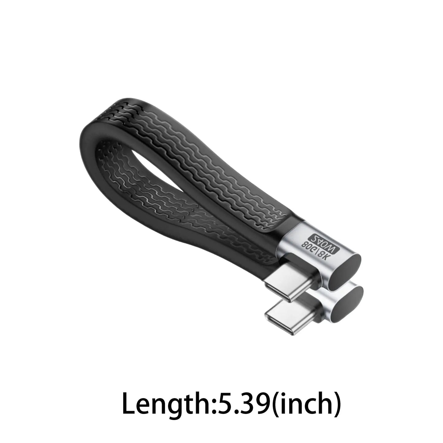 USB4 Type-C Flat Cable 240W 80Gbps 8K 60Hz – 13cm Short