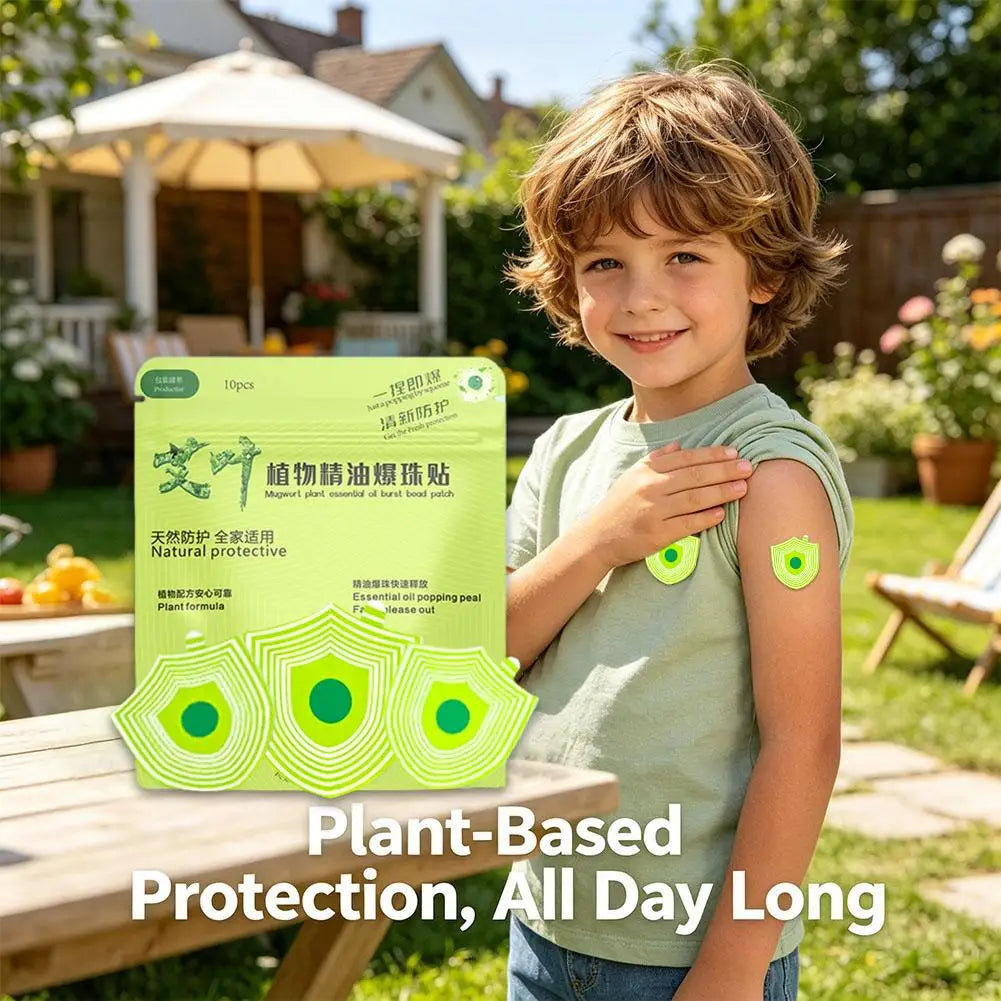 10pcs Anti-Mosquito Patch Plant Essential Oil Universal Long-Acting Portable For Adult Babies Mosquito Paste Non-Irritating Peaceful Pleasures Health and Wellness