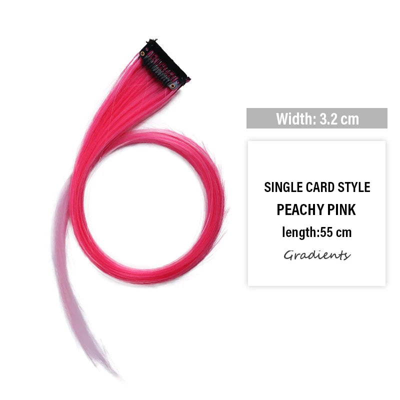 Colored Clip-In Hair Extensions | 55cm Synthetic Weft