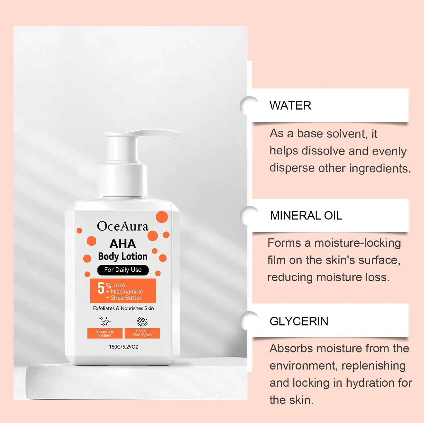 AHA Brightening Body Cream – Niacinamide & Shea Butter 150g