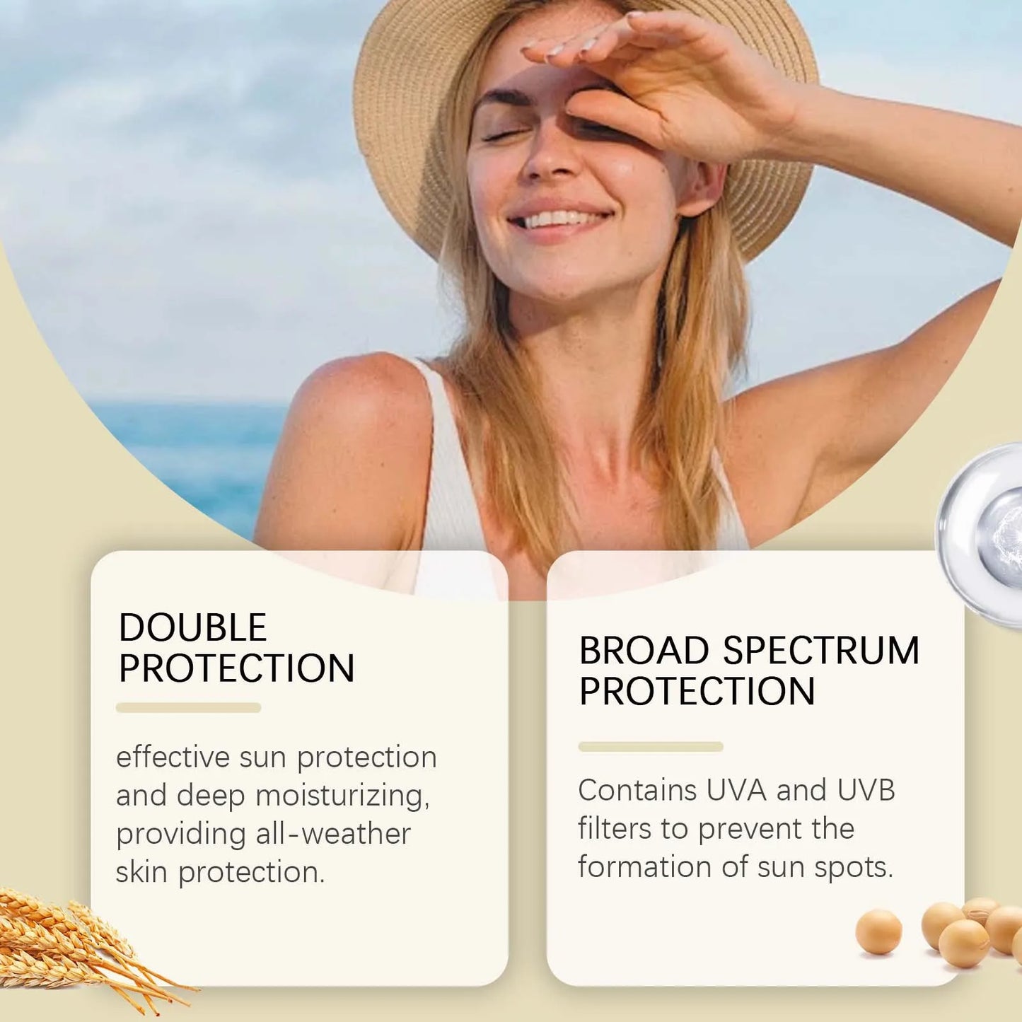 SPF 50+ Mild Moisturizing Sunscreen UVA/UVB Protection 50g Moisturizing Sunscreen Peaceful Pleasures Health and Wellness