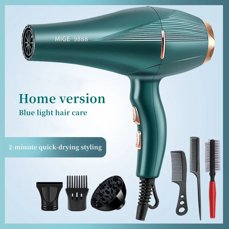 Fashionable High-Speed Hair Dryer High-Power Quick Drying Hair Care Silent Home Hair Salon Tools Buy 1 Get 6 Free Peaceful Pleasures Health and Wellness C-220V EU